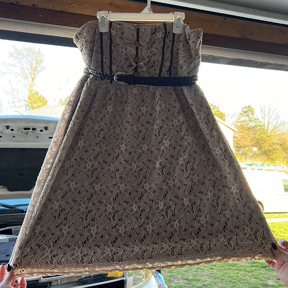 Flower laced mini dress